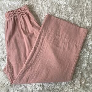 Good Luck Gem Blush Pink Linen Rayon Cropped Summer Pant Sz Medium